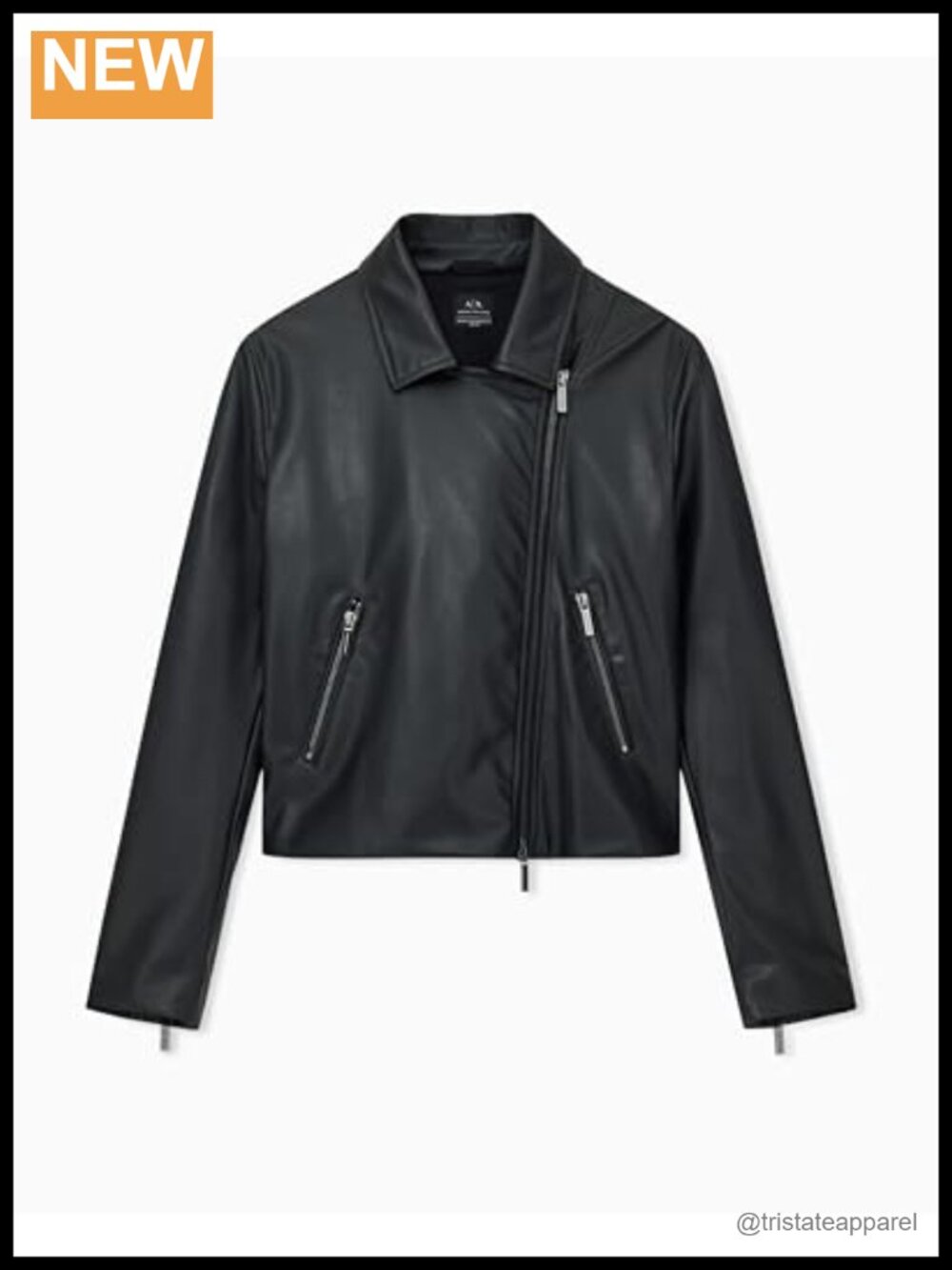 Women's Essential Biker Jacket Recycled Polyester Zipper Closure